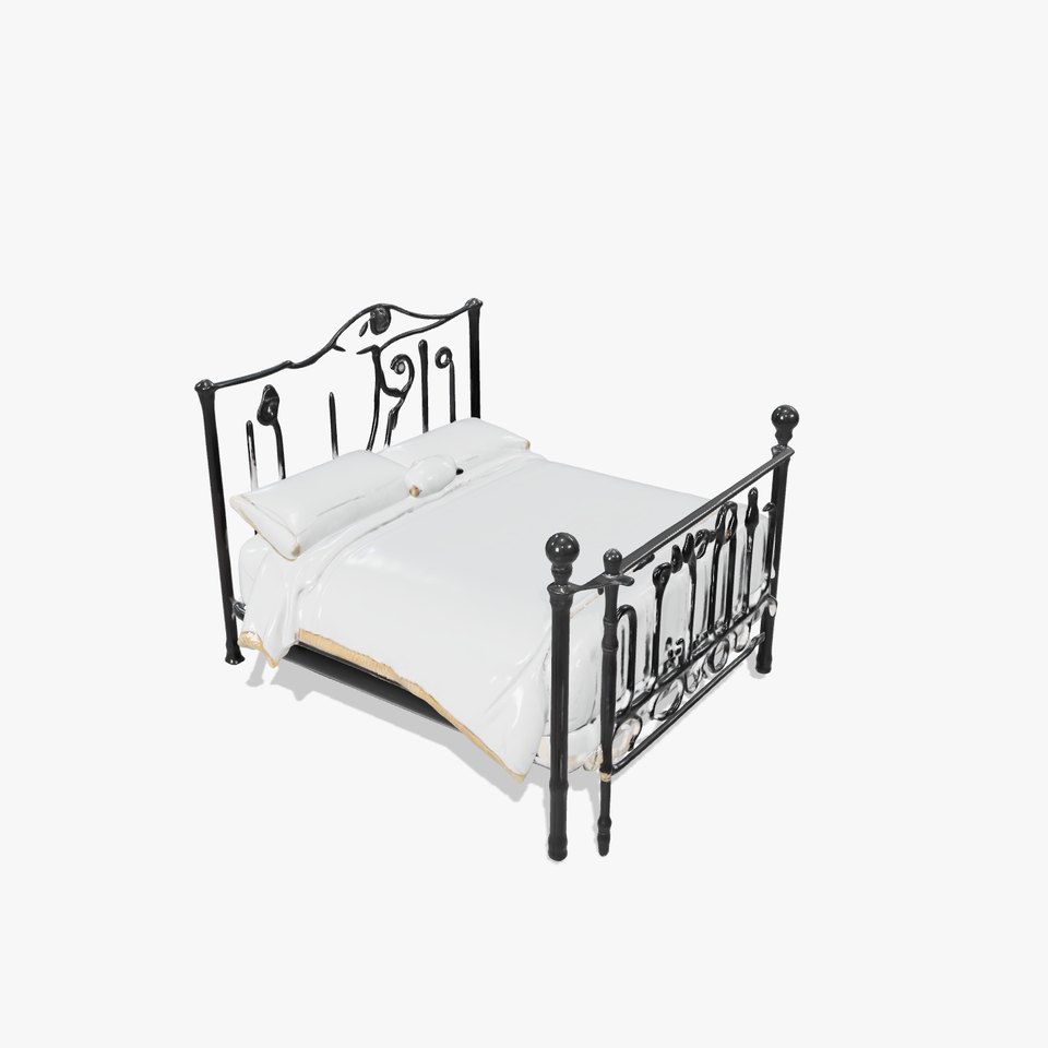Ornate Black Metal Bed Model Pack